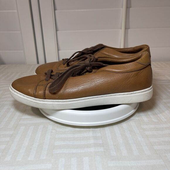 Allen Edmonds Courtside Shoes Men\'s 7 E Brown Leather Low Top Casual Sneakers